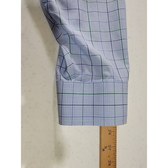 Men's Brooks Brothers Regent Non Iron Plaid Blue Long Sleeve Button Shirt - 16.5 - Picture 2 of 6